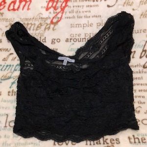 Black lace crop top